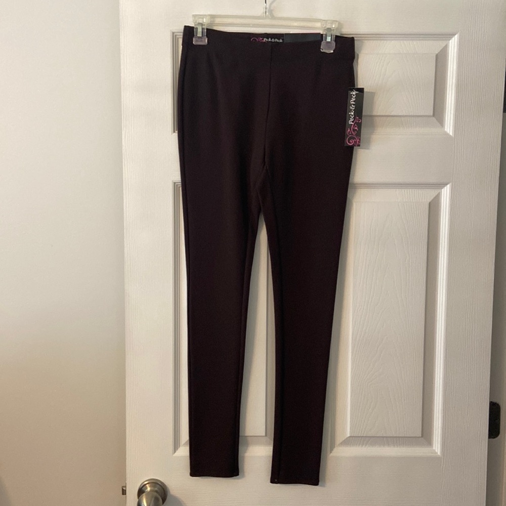Peck & Peck Ultimate Knit Slim Pant size 4 color brown brand new inseam 28” - Picture 1 of 8